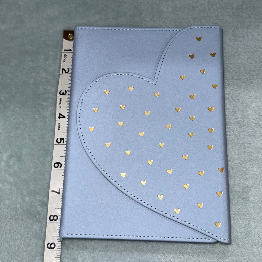 Light Blue with Gold Hearts Notebook - Picture 13 of 14